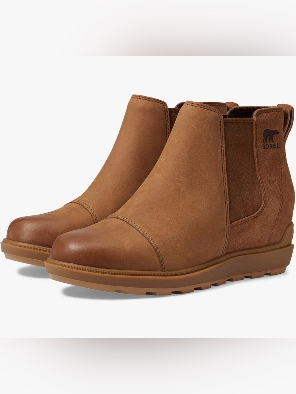 Sorel Tan Chelsea Wedge Ankle Boots